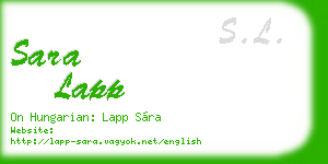 sara lapp business card